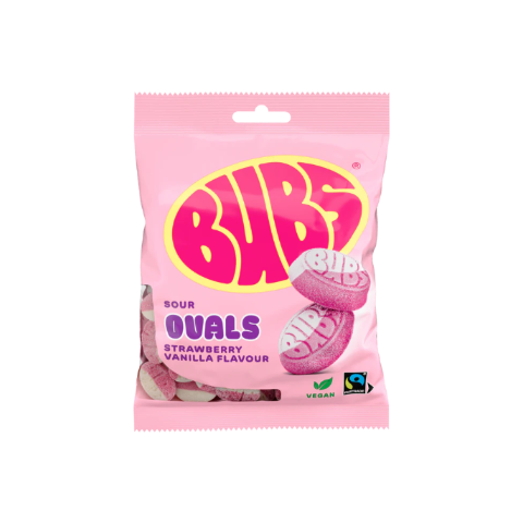 Bubs Goody Sour Ovals Strawberry Vanilla 90g