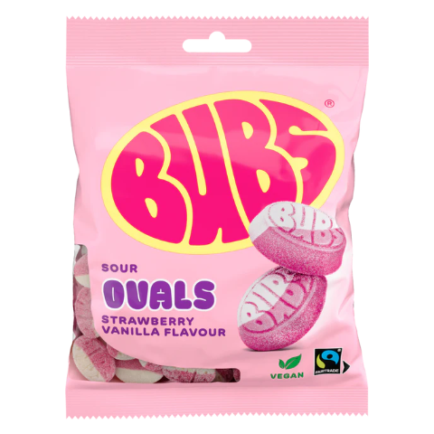 Bubs Goody Sour Ovals Strawberry Vanilla 90g